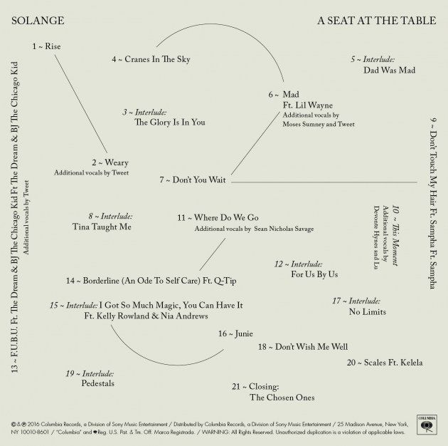 the diagram for solancee's seat at the table, with its names and numbers