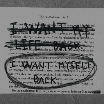 a piece of paper with writing on it that says, i want mysel back