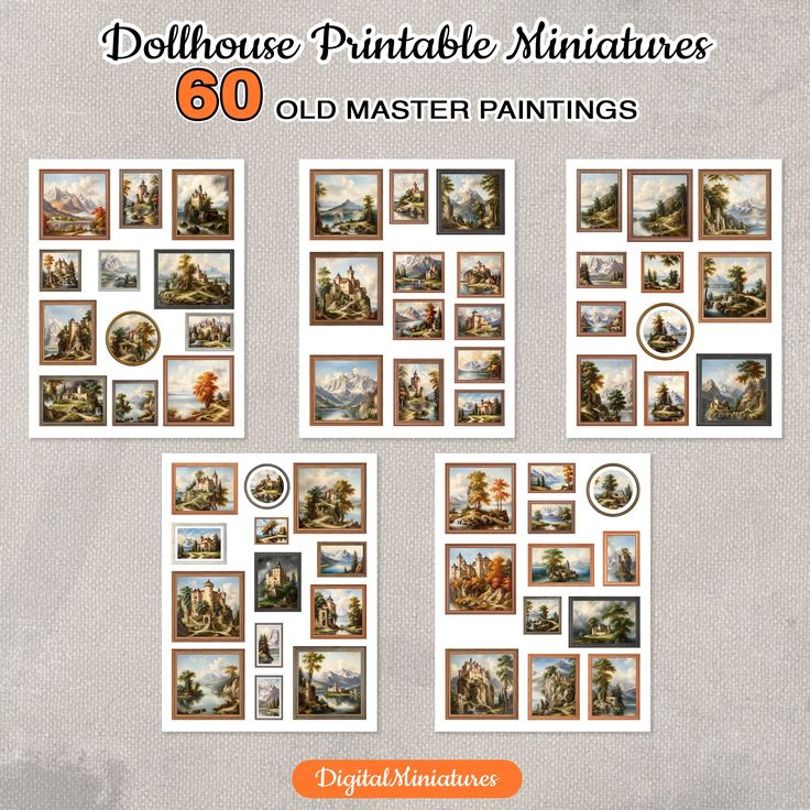 the old master paintings are displayed in this collage with different pictures on it and below them