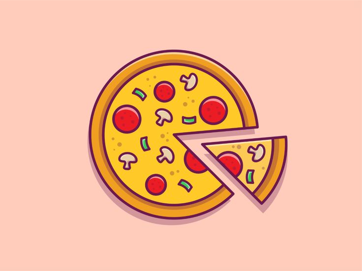 a piece of pizza with different toppings is shown in the shape of a pie