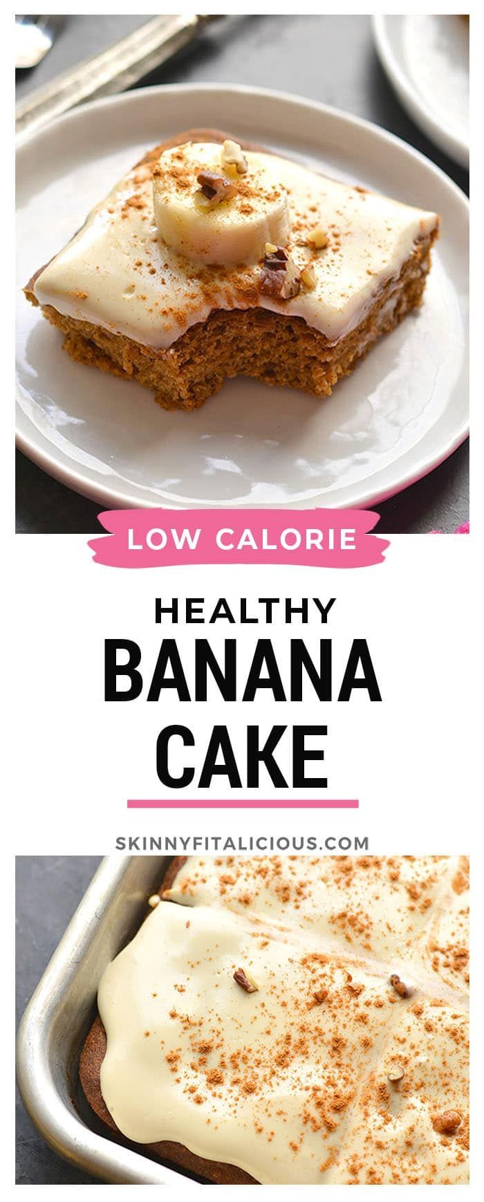 the healthy banana cake has been made with low calories and is ready to be eaten