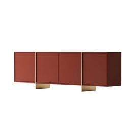 the sideboard is made out of wood and has three doors on each side, one with