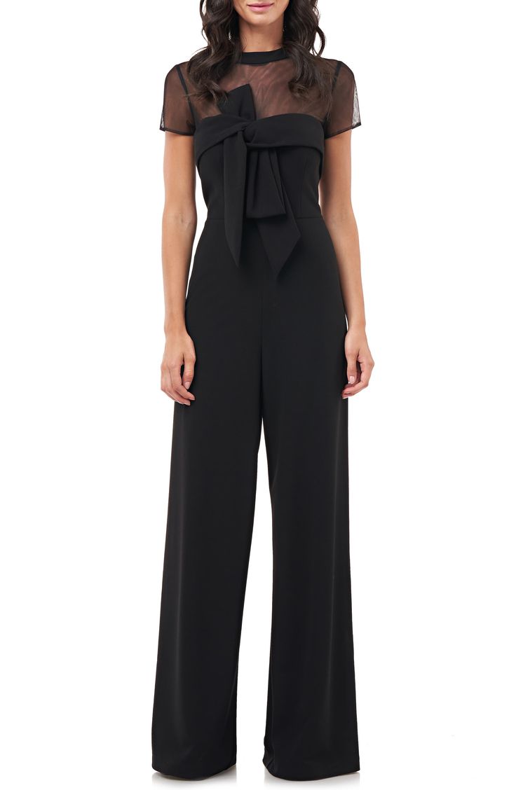 Bow Jumpsuit, Crepe Jumpsuit, Wedding Jumpsuit, Jumpsuit Outfit, Short Sleeve Jumpsuits, Cocktail Attire, Wedding Officiant, Black Wedding Dresses, Stretch Crepe