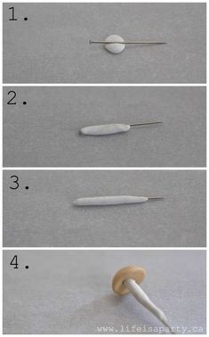 four different types of toothpicks are shown in three separate pictures, one is white and the other is brown