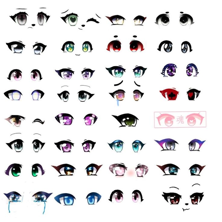 an image of many different colored eyes