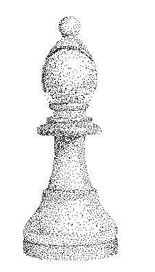 a black and white drawing of a chess piece