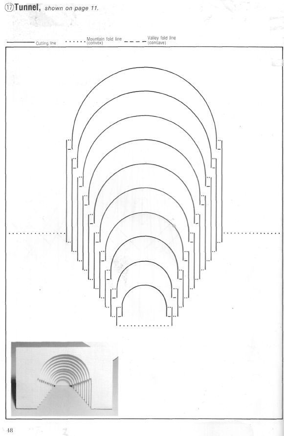 an image of a set of arches in the shape of a tunnel with lines on each side