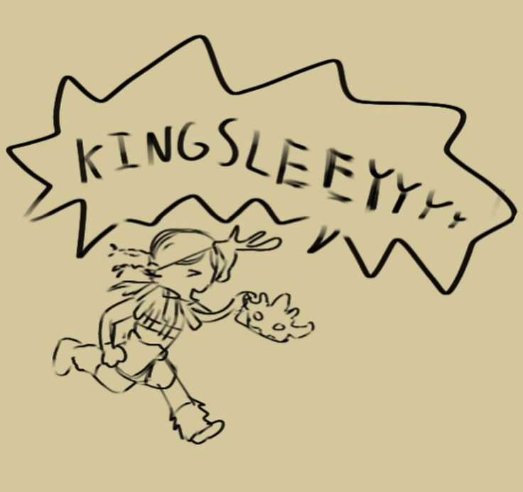 a drawing of a cartoon character with the words kingsley on it's side