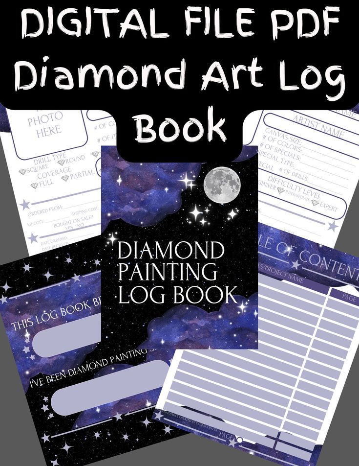 the diamond art log book is open and ready to be used as a digital file