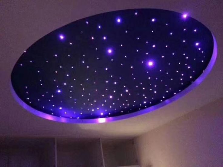 the ceiling is decorated with stars and lights