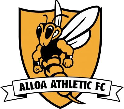 the logo for aloa athletic fc, with a bee on it's chest