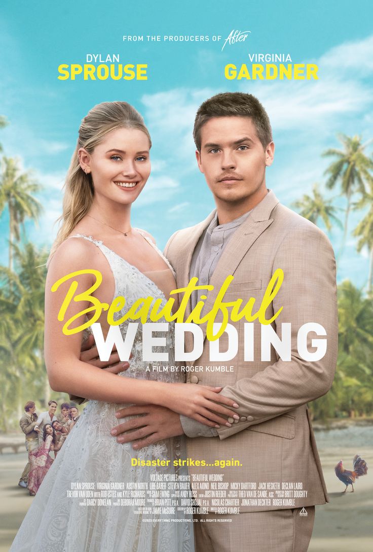 Beautiful Wedding (2024) Movie Poster Virginia Gardner, Movies To Watch Teenagers, Wedding Exit, Wedding Movies, Movie Ideas, Dylan Sprouse, Movie To Watch, Weddings By Color, Wedding Posters