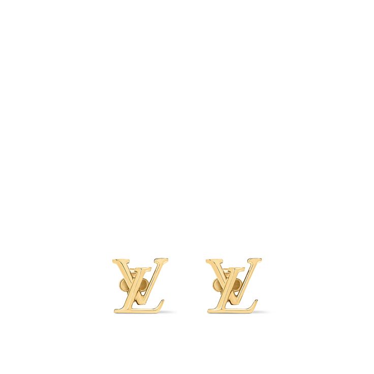 LOUIS VUITTON® - Lv Iconic Earrings - Golden Louis Vuitton Stud Earrings, Louie Vuttion Earrings, Louis Vuitton Products, Louis Vuitton Jewellery, Lv Earrings Louis Vuitton, Ny Shopping, Lv Earrings, Channel Earrings, Lv Jewelry