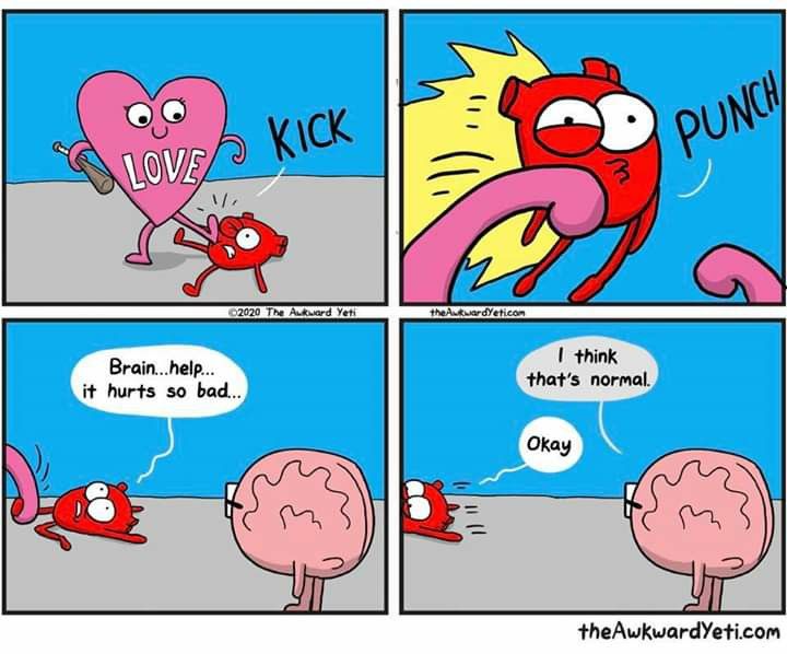 a comic strip with an image of a heart and brain