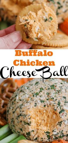 buffalo chicken cheese ball with carrots and celery