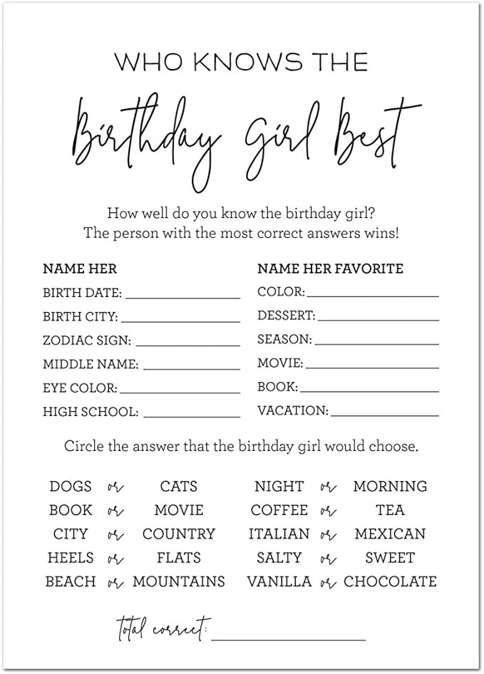 What To Do Birthday Ideas, What To Do In A Birthday Party, Do You Know The Birthday Girl, 18th Birthday Games Ideas, What To Do On Birthday Party, Sweet 16 Birthday Party Ideas At Home, Who Know The Birthday Girl The Best, Birthday Idea Themes, Who Knows The Birthday Girl Best Free