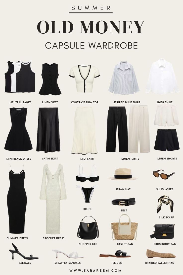 Classy Woman Aesthetic Outfit, Tops For Capsule Wardrobe, Classy Fashion Outfits Summer, Old Fashion Outfits Ideas, Summer Elegance Outfit, European Old Money Aesthetic Outfits, Summer Fashion Essentials, New Money Summer Outfits, Outfit Ideas Summer Old Money