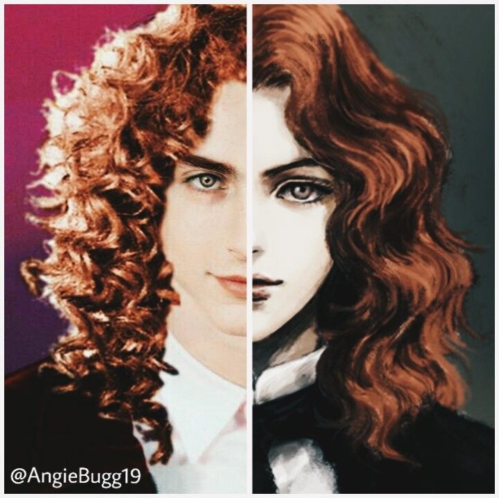 two different pictures of the same woman with curly hair