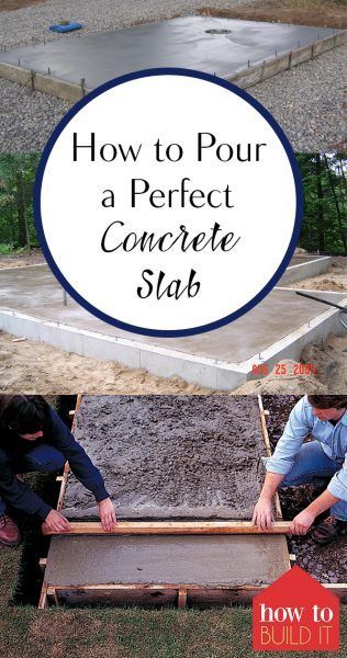 how to pour a perfect concrete slab in the ground with two people working on it