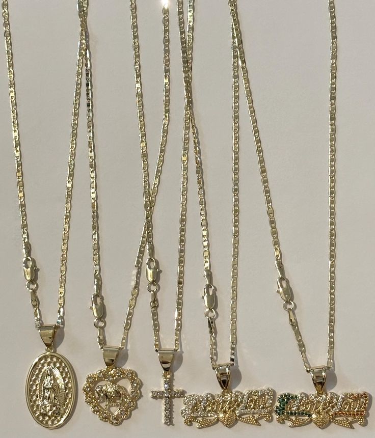 Gold layered women Necklace sets , each necklace is 18".  These can last a year longer with proper care. Water exposure is fine. Gold Layered Necklaces, Layered Cross Necklace, Gold Layered Necklace, Real Gold Chains, Chain Heart, Necklace Cross, Layered Necklace Set, Necklace Sets, Cross Chain