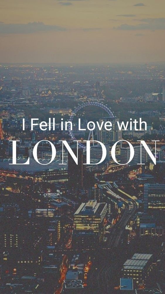 an aerial view of london with the words i fell in love with london