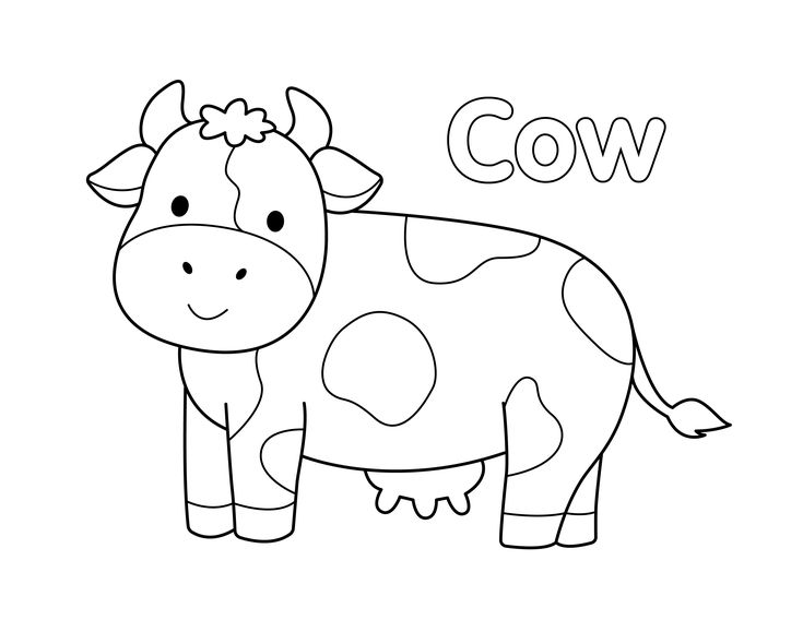 Cow Coloring Page from LittleBeeFamily.com Free Printable Cow Pictures, Cow Crafts Preschool Free Printables, Free Cow Coloring Pages, Farm Colouring Pages, Puzzle Pages Free Printable, Cow Stencil Free Printable, Cow Worksheets Preschool, Cow Kindergarten, Free Toddler Coloring Pages