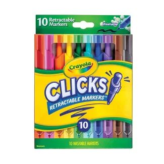 crayons clicks retractable markers, 10 count