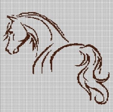 a cross stitch pattern of a horse