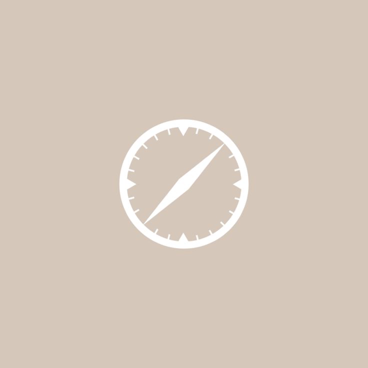 a white compass icon on a light brown background with the word time written below it