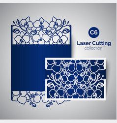 laser cutting card with flowers and leaves on grey background for laser cutting, paper cutting or printing