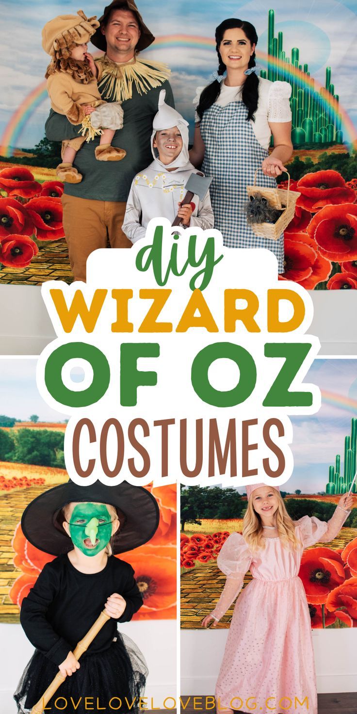 Wizard of oz family costume. Group Wizard Of Oz Costumes, Simple Wizard Of Oz Costumes, Wizard Of Oz Scarecrow Costume Diy, Wizard Of Oz Costumes Group, Diy Toto Costume Wizard Of Oz, Easy Wizard Of Oz Costumes, Oz Costume Ideas, Wizard Of Oz Costume Ideas Diy, Easy Wizard Of Oz Costumes Diy