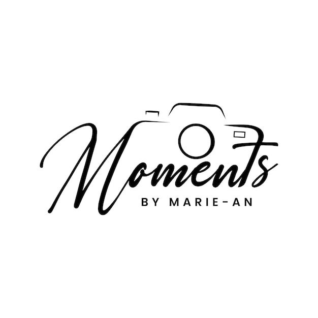 the logo for moments by marie - ann, a photographer's studio in new york