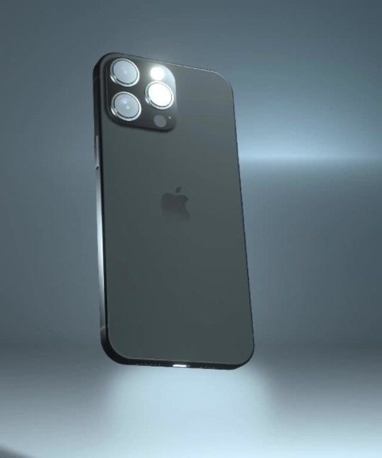 an iphone is shown with the light on it's back end and side view