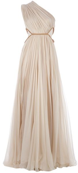 Maria Lucia Hohan Keisha Dress - Lyst ... Grecian one shoulder gown ... old Hollywood glamour Prom Dress One Shoulder, One Shoulder Evening Dress, Greek Dress, Maria Lucia Hohan, Dress One Shoulder, Greek Clothing, Note Box, Chiffon Prom Dress, Pale Gold