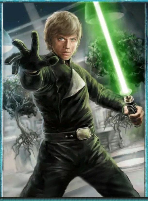 star wars the force collection poster with luke sky walker holding a light saber in his right hand