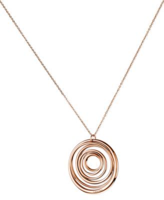 Calvin Klein Rose Gold-Tone PVD Open Swirl Pendant Necklace | macys.com Watch Necklace, Watches Jewelry, Swirl, Jewelry Watches, Calvin Klein, Gold Tones, Everyday Wear, Gold Necklace, Pick Up