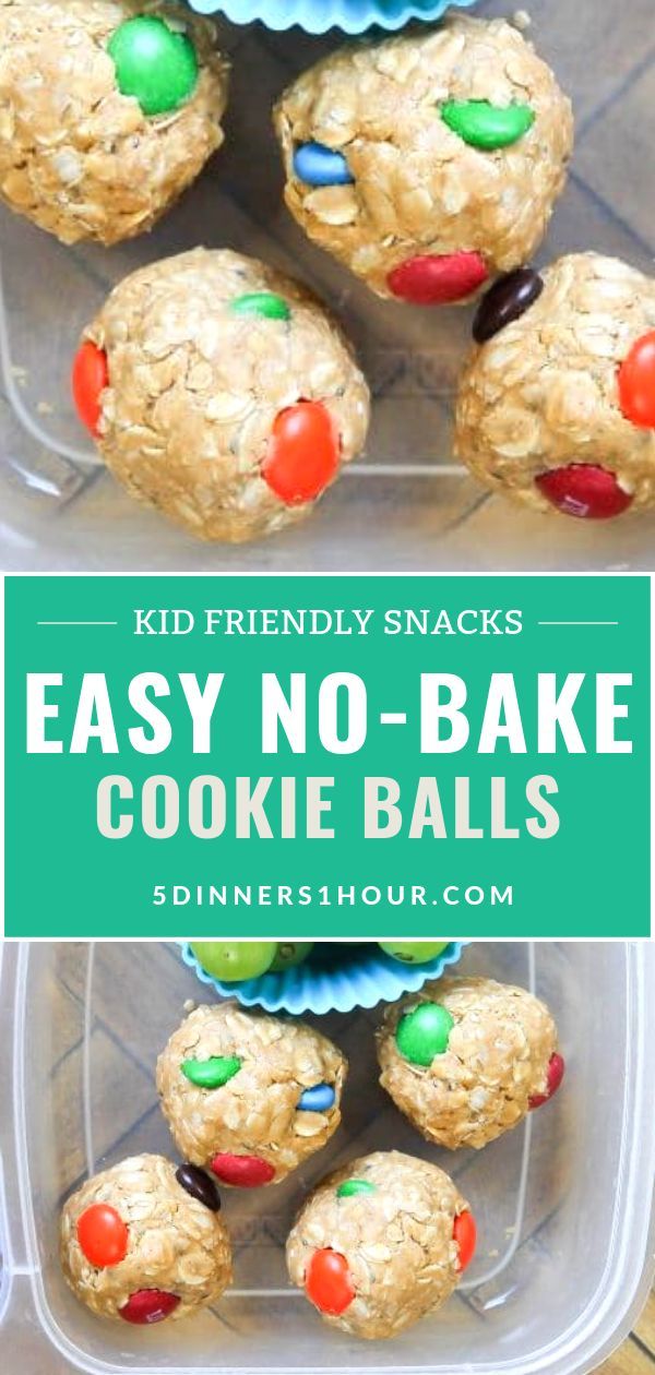 easy no bake cookie balls recipe in a plastic container