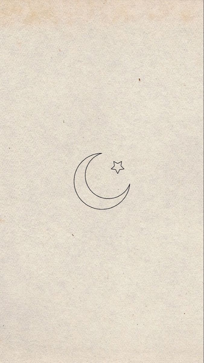 a drawing of a crescent and star in the sky