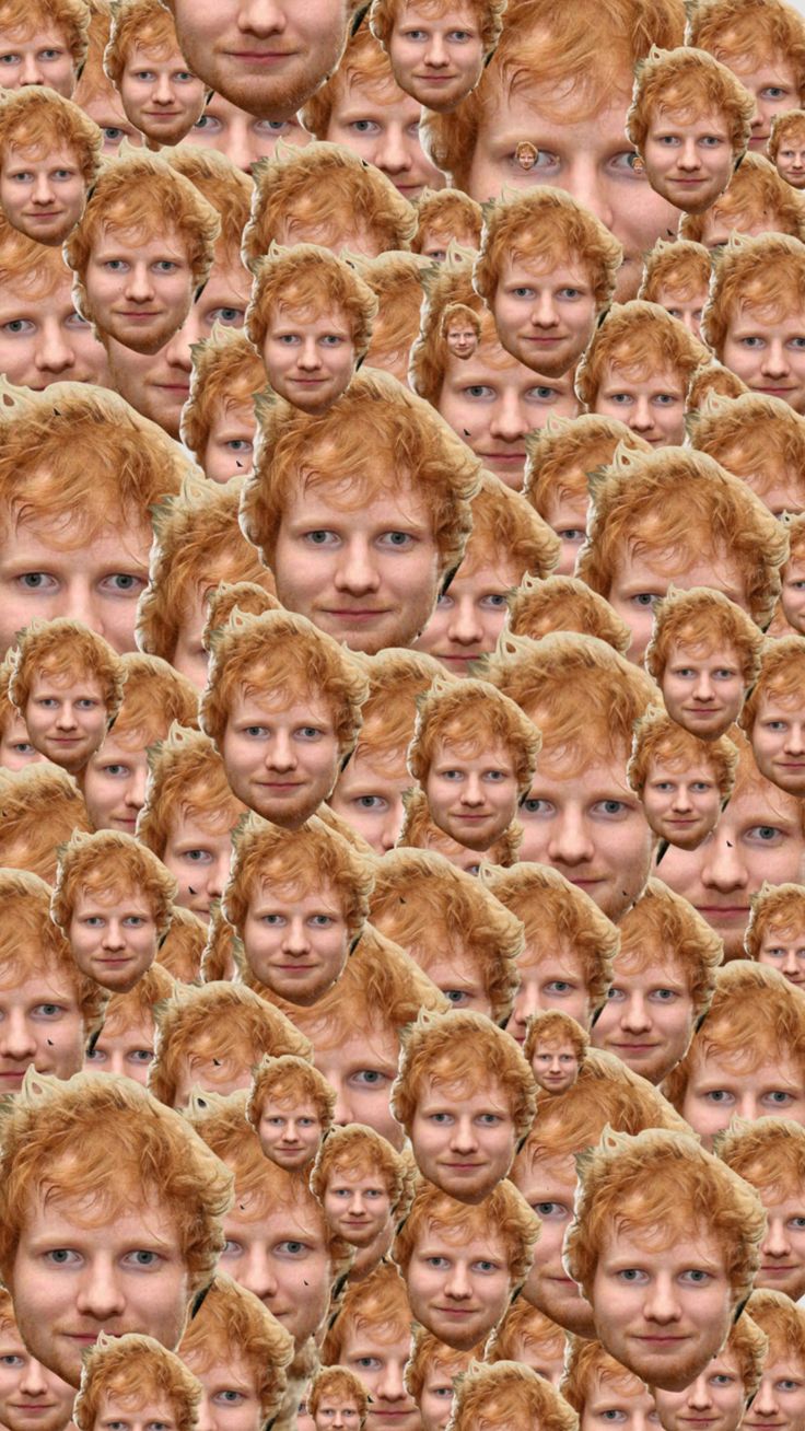 the face of a man with red hair is surrounded by many different faces, including one in