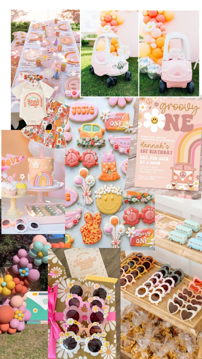 a collage of different pictures with food and decorations