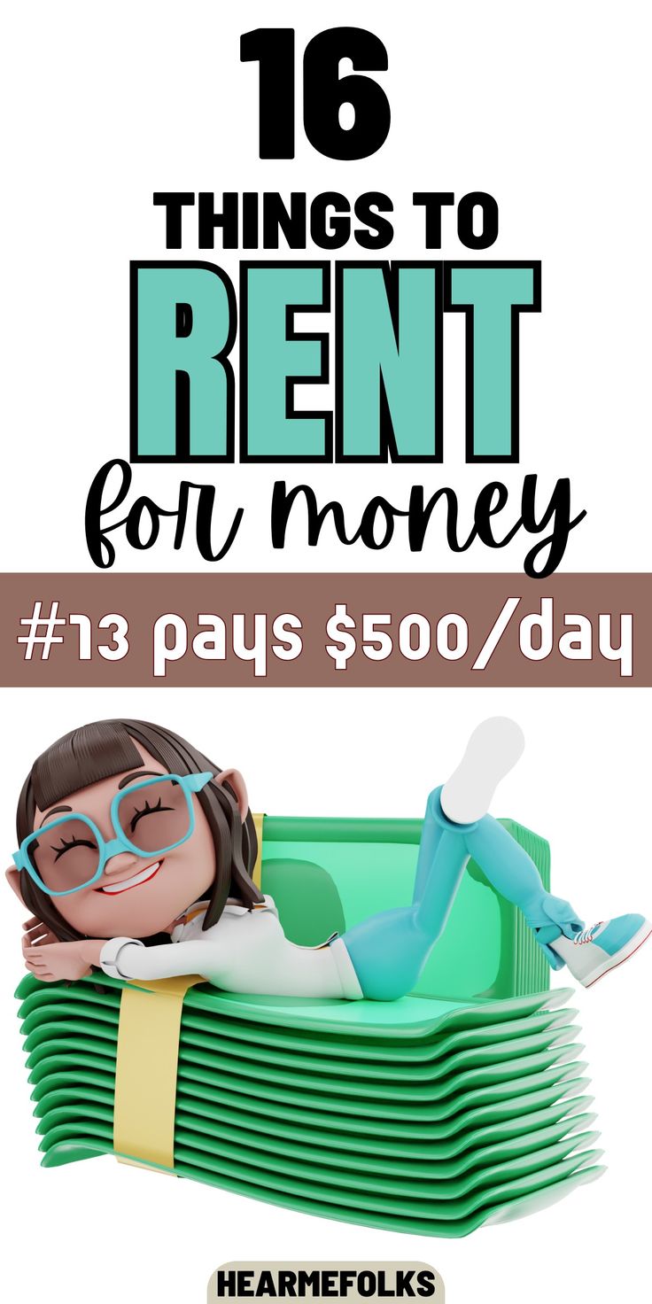 Things to rent out for money, things to rent for birthday parties, make money, passive income ideas Things To Rent Out For Money, Extra Income From Home, Side Hustle Passive Income, Extra Income Online, Quick Cash, Online Work From Home, Earn Extra Cash, Earn Extra Income, Quick Money