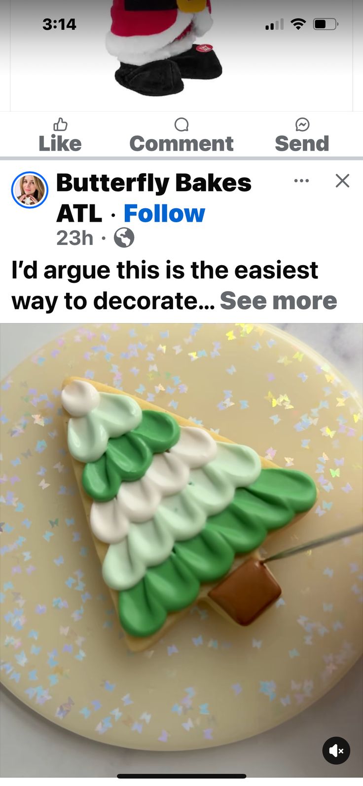 an image of a christmas tree cookie on a plate