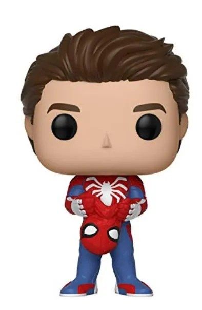 the pop vinyl figure spider - man is holding his hands out in front of him