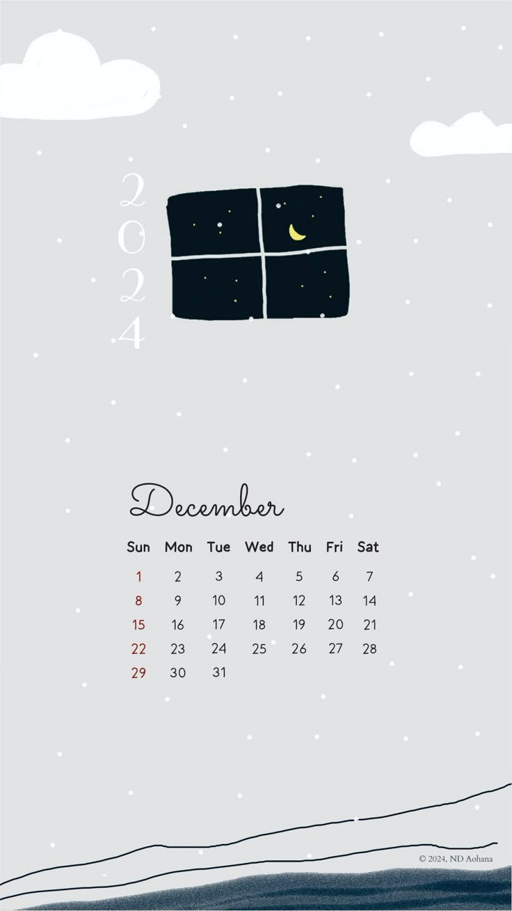 a calendar for december with the sky and clouds above it, as well as an image of