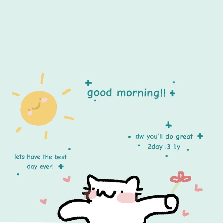 an image of a cat with the caption good morning and it's saying