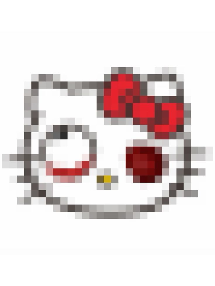 the hello kitty face is made up of squares