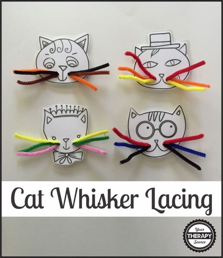 cat whisker lacing craft for kids to make