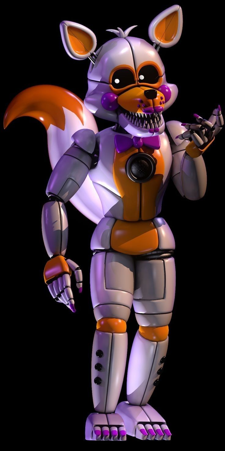 a cartoon character is dressed in an orange and white suit with a purple mask on