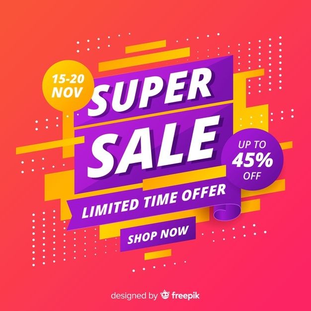 the super sale is now up to 45 % off