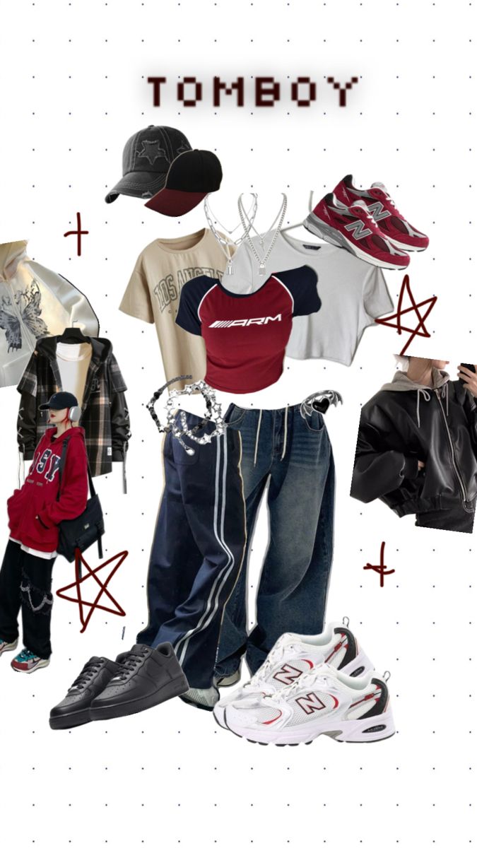 what style should I do next?♥️♥️ #Aesthetic #Collage #Outfit #Style #Cute #Tomboy #Stylish #Cute Girly Boyish Outfits, Tomboy Date Outfit, Tom Boy Outfits Ideas, Tomboy Inspired Outfits, Tomboy Personality, Gifts For Tomboys, Tomboy Style Outfits Feminine, Masculine Women Outfits, Tomboy Things